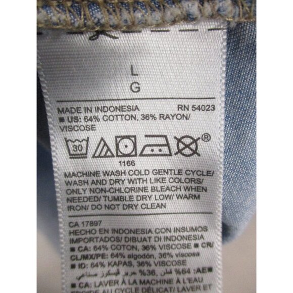 Old Navy Light Blue Sleeveless Keyhole Denim Tank Top Size - L - Picture 5 of 7